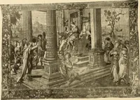 An illustration from Decorative textiles; an illustrated book on coverings for furniture, walls and floors, including damasks, brocades and velvets, tapestries, laces, embroideries, chintzes, cretonnes, drapery and furniture trimmings, wall papers, carpets and rugs, tooled and illuminated leathers (1918)