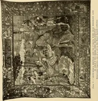 An illustration from Decorative textiles; an illustrated book on coverings for furniture, walls and floors, including damasks, brocades and velvets, tapestries, laces, embroideries, chintzes, cretonnes, drapery and furniture trimmings, wall papers, carpets and rugs, tooled and illuminated leathers (1918)