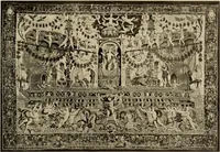 An illustration from Decorative textiles; an illustrated book on coverings for furniture, walls and floors, including damasks, brocades and velvets, tapestries, laces, embroideries, chintzes, cretonnes, drapery and furniture trimmings, wall papers, carpets and rugs, tooled and illuminated leathers (1918)