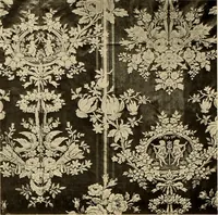 Picture 7 of 482 from Decorative textiles; an illustrated book on coverings for furniture, walls and floors, including damasks, brocades and velvets, tapestries, laces, embroideries, chintzes, cretonnes, drapery and furniture trimmings, wall papers, carpets and rugs, tooled and illuminated leathers (1918), leaf 39