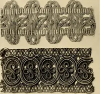 An illustration from Decorative textiles; an illustrated book on coverings for furniture, walls and floors, including damasks, brocades and velvets, tapestries, laces, embroideries, chintzes, cretonnes, drapery and furniture trimmings, wall papers, carpets and rugs, tooled and illuminated leathers (1918)