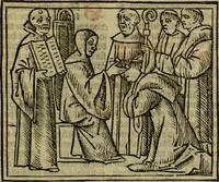 Picture 72 of 151 from Decretu[m] Gratiani : cu glossis dñi Joannis Theutonici prepositi Alberstatensis [et] annotationibus Bartholomei Brixiensis : [cum] diuisionibus Archidiaconi : [cum] Casibus a Bene., cõpositis per Bart. Brixi., correctis [et] pro clariore itellectu pluribus in locis extensis : [cum] concordia ad Bibliam : [cum] tabula marginalium glossularu[m] : [cum tabula] omniu canonu [et] concilio[rum] : [cum] Margarita Decreti : [cum] flosculis totius Decretia domio Joanne diacono compositis : [cum] additione in margine litteraru[m], quo minusculi characteres lineis intercepti, citius legenti appareant (1514), leaf 308