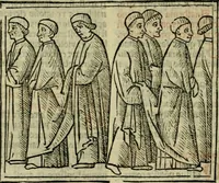 An illustration from Decretu[m] Gratiani : cu glossis dñi Joannis Theutonici prepositi Alberstatensis [et] annotationibus Bartholomei Brixiensis : [cum] diuisionibus Archidiaconi : [cum] Casibus a Bene., cõpositis per Bart. Brixi., correctis [et] pro clariore itellectu pluribus in locis extensis : [cum] concordia ad Bibliam : [cum] tabula marginalium glossularu[m] : [cum tabula] omniu canonu [et] concilio[rum] : [cum] Margarita Decreti : [cum] flosculis totius Decretia domio Joanne diacono compositis : [cum] additione in margine litteraru[m], quo minusculi characteres lineis intercepti, citius legenti appareant (1514)