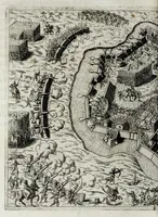 An illustration from De' disegni delle piv illvstri città et fortezza del mondo. la quale ne contiene cinquanta : con vna breve historia delle origini et accidenti loro, secondo l'ordine de' tempi (1569)