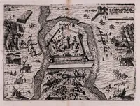 An illustration from De' disegni delle piv illvstri città et fortezza del mondo. la quale ne contiene cinquanta : con vna breve historia delle origini et accidenti loro, secondo l'ordine de' tempi (1569)