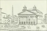 An illustration from Degli edificj antichi e moderni di Roma; vedute in contorno (1817)