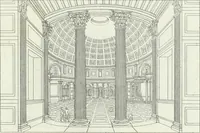 An illustration from Degli edificj antichi e moderni di Roma; vedute in contorno (1817)