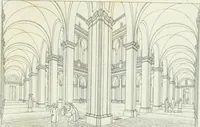 An illustration from Degli edificj antichi e moderni di Roma; vedute in contorno (1817)
