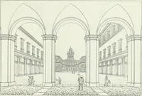 An illustration from Degli edificj antichi e moderni di Roma; vedute in contorno (1817)