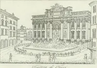 An illustration from Degli edificj antichi e moderni di Roma; vedute in contorno (1817)