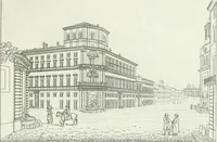 An illustration from Degli edificj antichi e moderni di Roma; vedute in contorno (1817)