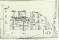 An illustration from Degli edificj antichi e moderni di Roma; vedute in contorno (1817)
