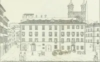 An illustration from Degli edificj antichi e moderni di Roma; vedute in contorno (1817)