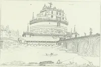 An illustration from Degli edificj antichi e moderni di Roma; vedute in contorno (1817)