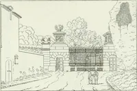 An illustration from Degli edificj antichi e moderni di Roma; vedute in contorno (1817)