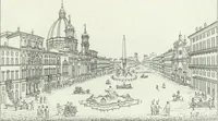 An illustration from Degli edificj antichi e moderni di Roma; vedute in contorno (1817)