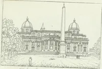 An illustration from Degli edificj antichi e moderni di Roma; vedute in contorno (1817)
