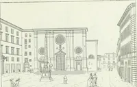 An illustration from Degli edificj antichi e moderni di Roma; vedute in contorno (1817)