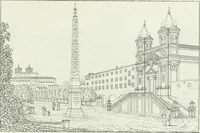An illustration from Degli edificj antichi e moderni di Roma; vedute in contorno (1817)