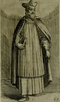 An illustration from De gli habiti delle religioni con le armi e breue descrittion loro, libro primo[-terza] (1626)