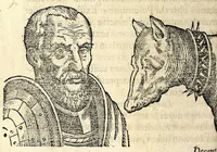 An illustration from De hvmana physiognomonia Ioannis Baptistae Portae Neapolitani libri IIII : qvi ab extimis, quae in hominum corporibus conspiciuntur signis, ita eorum naturas, mores & consilia (egregiis ad viuum expressis iconibvs) demonstrant, vt intimos animi recessus penetrare videantur ... : nunc ab innumeris mendis, quibus passim neapolitana scatebat editio, emendati, primumq[ue] in Germania in lucem editi : cum duplici rerum & verborum indice longe locupletissimo (1593)