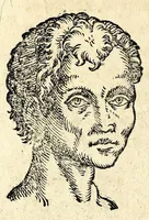 An illustration from De hvmana physiognomonia Ioannis Baptistae Portae Neapolitani libri IIII : qvi ab extimis, quae in hominum corporibus conspiciuntur signis, ita eorum naturas, mores & consilia (egregiis ad viuum expressis iconibvs) demonstrant, vt intimos animi recessus penetrare videantur ... : nunc ab innumeris mendis, quibus passim neapolitana scatebat editio, emendati, primumq[ue] in Germania in lucem editi : cum duplici rerum & verborum indice longe locupletissimo (1593)