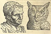 An illustration from De hvmana physiognomonia Ioannis Baptistae Portae Neapolitani libri IIII : qvi ab extimis, quae in hominum corporibus conspiciuntur signis, ita eorum naturas, mores & consilia (egregiis ad viuum expressis iconibvs) demonstrant, vt intimos animi recessus penetrare videantur ... : nunc ab innumeris mendis, quibus passim neapolitana scatebat editio, emendati, primumq[ue] in Germania in lucem editi : cum duplici rerum & verborum indice longe locupletissimo (1593)