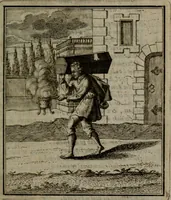 An illustration from De kapelle der dooden, of de algemeene dooden-spiegel. In welken alle menschen, van wat staat of rang zy zyn mogen, zich tot hun nut konnen beschouwen; om indagtig te zyn het memento mori, of gedenkt to sterven .. (1741)