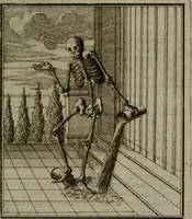 Picture 66 of 129 from De kapelle der dooden, of de algemeene dooden-spiegel. In welken alle menschen, van wat staat of rang zy zyn mogen, zich tot hun nut konnen beschouwen; om indagtig te zyn het memento mori, of gedenkt to sterven .. (1741), leaf 188