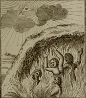 An illustration from De kapelle der dooden, of de algemeene dooden-spiegel. In welken alle menschen, van wat staat of rang zy zyn mogen, zich tot hun nut konnen beschouwen; om indagtig te zyn het memento mori, of gedenkt to sterven .. (1741)