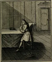 Picture 24 of 129 from De kapelle der dooden, of de algemeene dooden-spiegel. In welken alle menschen, van wat staat of rang zy zyn mogen, zich tot hun nut konnen beschouwen; om indagtig te zyn het memento mori, of gedenkt to sterven .. (1741), leaf 74