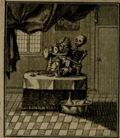 Picture 28 of 129 from De kapelle der dooden, of de algemeene dooden-spiegel. In welken alle menschen, van wat staat of rang zy zyn mogen, zich tot hun nut konnen beschouwen; om indagtig te zyn het memento mori, of gedenkt to sterven .. (1741), leaf 93