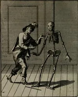 An illustration from De kapelle der dooden, of, De algemeene doodenspiegel : in welken all menschen, van wat staat of rang zy zyn mogen, zich tot hun nut konnen beschouwen : om indagtig ti zyn het memento mori, gedenkt te sterven ... (1737)
