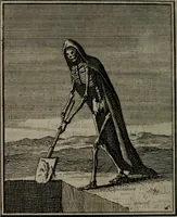 Picture 62 of 92 from De kapelle der dooden, of, De algemeene doodenspiegel : in welken all menschen, van wat staat of rang zy zyn mogen, zich tot hun nut konnen beschouwen : om indagtig ti zyn het memento mori, gedenkt te sterven ... (1737), leaf 219