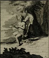 An illustration from De kapelle der dooden, of, De algemeene doodenspiegel : in welken all menschen, van wat staat of rang zy zyn mogen, zich tot hun nut konnen beschouwen : om indagtig ti zyn het memento mori, gedenkt te sterven ... (1737)