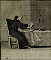 An illustration from De kapelle der dooden, of, De algemeene doodenspiegel : in welken all menschen, van wat staat of rang zy zyn mogen, zich tot hun nut konnen beschouwen : om indagtig ti zyn het memento mori, gedenkt te sterven ... (1737)