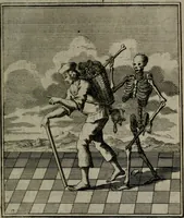 Picture 25 of 92 from De kapelle der dooden, of, De algemeene doodenspiegel : in welken all menschen, van wat staat of rang zy zyn mogen, zich tot hun nut konnen beschouwen : om indagtig ti zyn het memento mori, gedenkt te sterven ... (1737), leaf 94