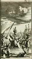 An illustration from De konincklycke triumphe : vertoonende alle de eerpoorten, met desselfs besondere sinne-beelden, en hare beschryvinge, ten getale van in de 60, opgerecht in s' Gravenhage 1691 ter eere van Willem de III koningh van Groot Brittanjen (1691)
