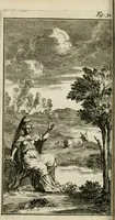An illustration from De konincklycke triumphe : vertoonende alle de eerpoorten, met desselfs besondere sinne-beelden, en hare beschryvinge, ten getale van in de 60, opgerecht in s' Gravenhage 1691 ter eere van Willem de III koningh van Groot Brittanjen (1691)