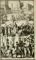 An illustration from De konincklycke triumphe : vertoonende alle de eerpoorten, met desselfs besondere sinne-beelden, en hare beschryvinge, ten getale van in de 60, opgerecht in s' Gravenhage 1691 ter eere van Willem de III koningh van Groot Brittanjen (1691)