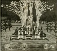 An illustration from De konincklycke triumphe : vertoonende alle de eerpoorten, met desselfs besondere sinne-beelden, en hare beschryvinge, ten getale van in de 60, opgerecht in s' Gravenhage 1691 ter eere van Willem de III koningh van Groot Brittanjen (1691)