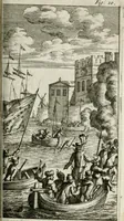 An illustration from De konincklycke triumphe : vertoonende alle de eerpoorten, met desselfs besondere sinne-beelden, en hare beschryvinge, ten getale van in de 60, opgerecht in s' Gravenhage 1691 ter eere van Willem de III koningh van Groot Brittanjen (1691)