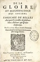 Picture 1 of 2 from De la gloire et magnificence des anciens : enrichie de belles antiquitez recueillies de plusieurs bons autheurs et graues historiens (1612), leaf 5