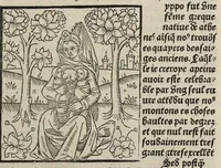 An illustration from De la louenge et vertu des nobles et cleres dames : de Jehan bocasse ; [traslate & iprime nouellemet a paris]
