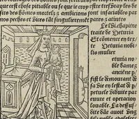 An illustration from De la louenge et vertu des nobles et cleres dames : de Jehan bocasse ; [traslate & iprime nouellemet a paris]