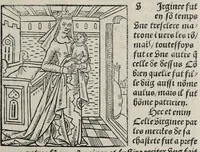 An illustration from De la louenge et vertu des nobles et cleres dames : de Jehan bocasse ; [traslate & iprime nouellemet a paris]