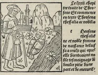 An illustration from De la louenge et vertu des nobles et cleres dames : de Jehan bocasse ; [traslate & iprime nouellemet a paris]