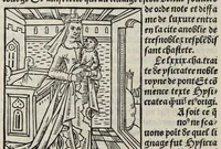 An illustration from De la louenge et vertu des nobles et cleres dames : de Jehan bocasse ; [traslate & iprime nouellemet a paris]