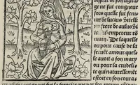 An illustration from De la louenge et vertu des nobles et cleres dames : de Jehan bocasse ; [traslate & iprime nouellemet a paris]
