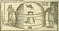 An illustration from De la pirotechnia : Libri X. doue ampiamente si tratta non solo di ogni sorte & diuersita di miniere, ma anchora quanto si ricerca intorno à la prattica di quelle cose di quel che si appartiene à l'arte de la fusione ouer gitto de metalli come d'ogni altra cosa simile à questa (1540)